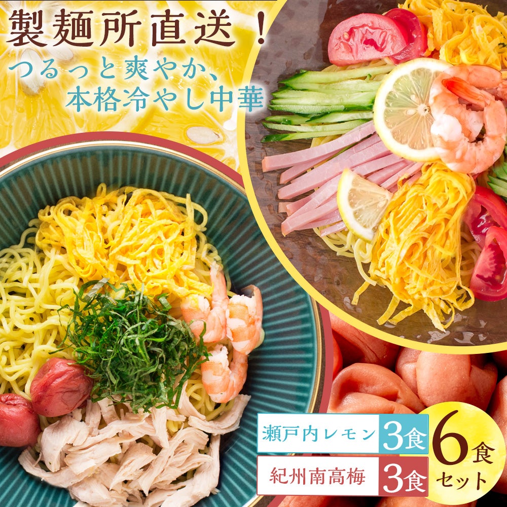 冷やし中華 瀬戸内レモン・紀州南高梅 6食詰め合わせ ギフト 生麺